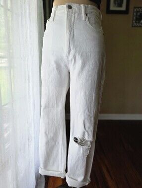 Abercrombie & Fitch White The Ankle Straight Ultra High Rise Jeans - Size 4/27R
